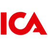 Logotyp för ICA med stora bokstäver i röd färg
